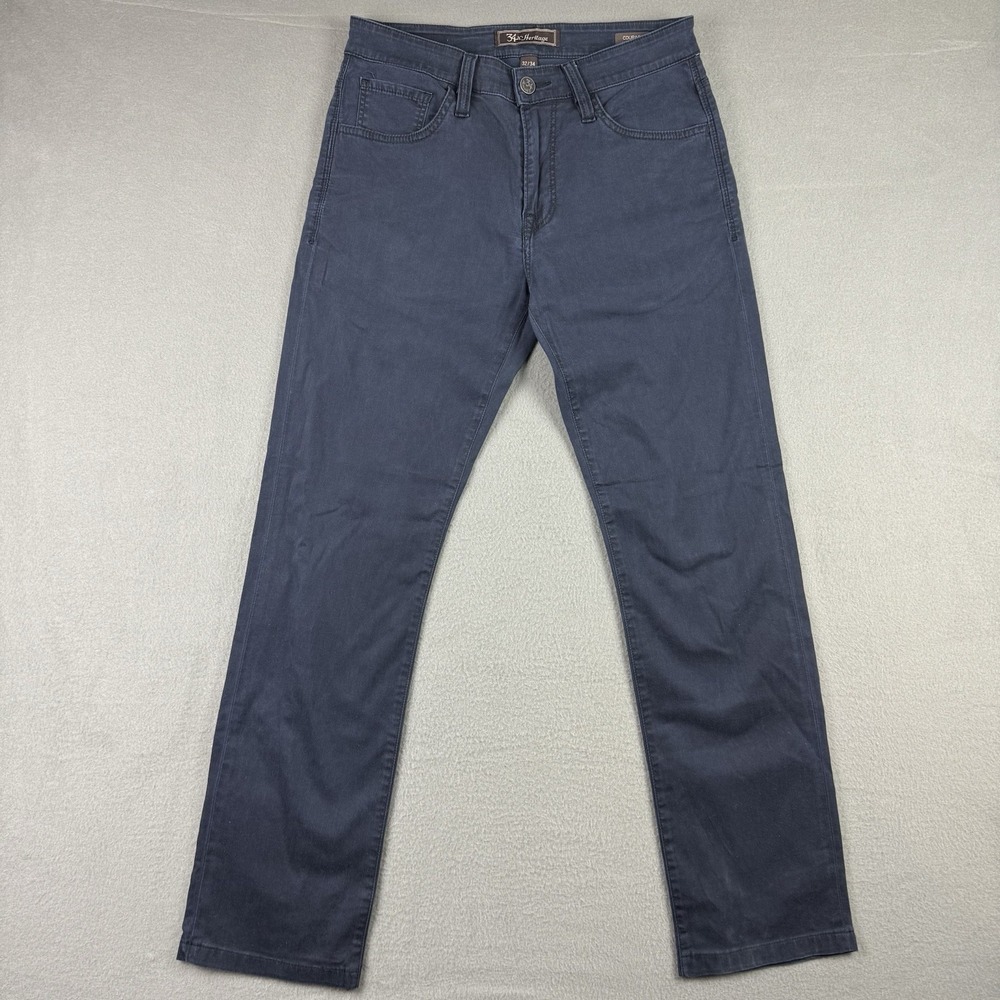 34 Heritage Pants Mens 32x31 navy Courage‎ Mid Rise Straight solid stretch Dress